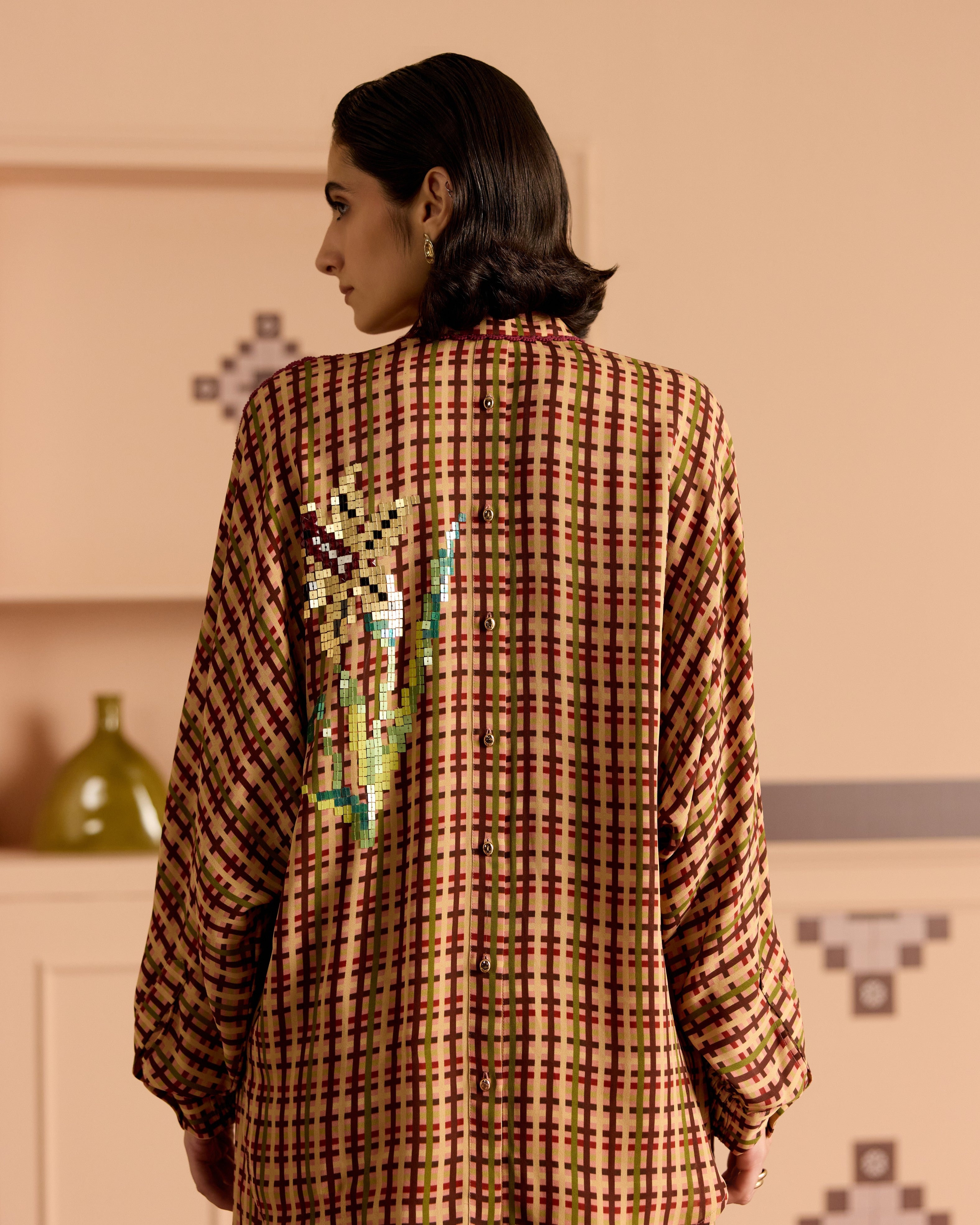 BURGANDY KIMONO SHIRT