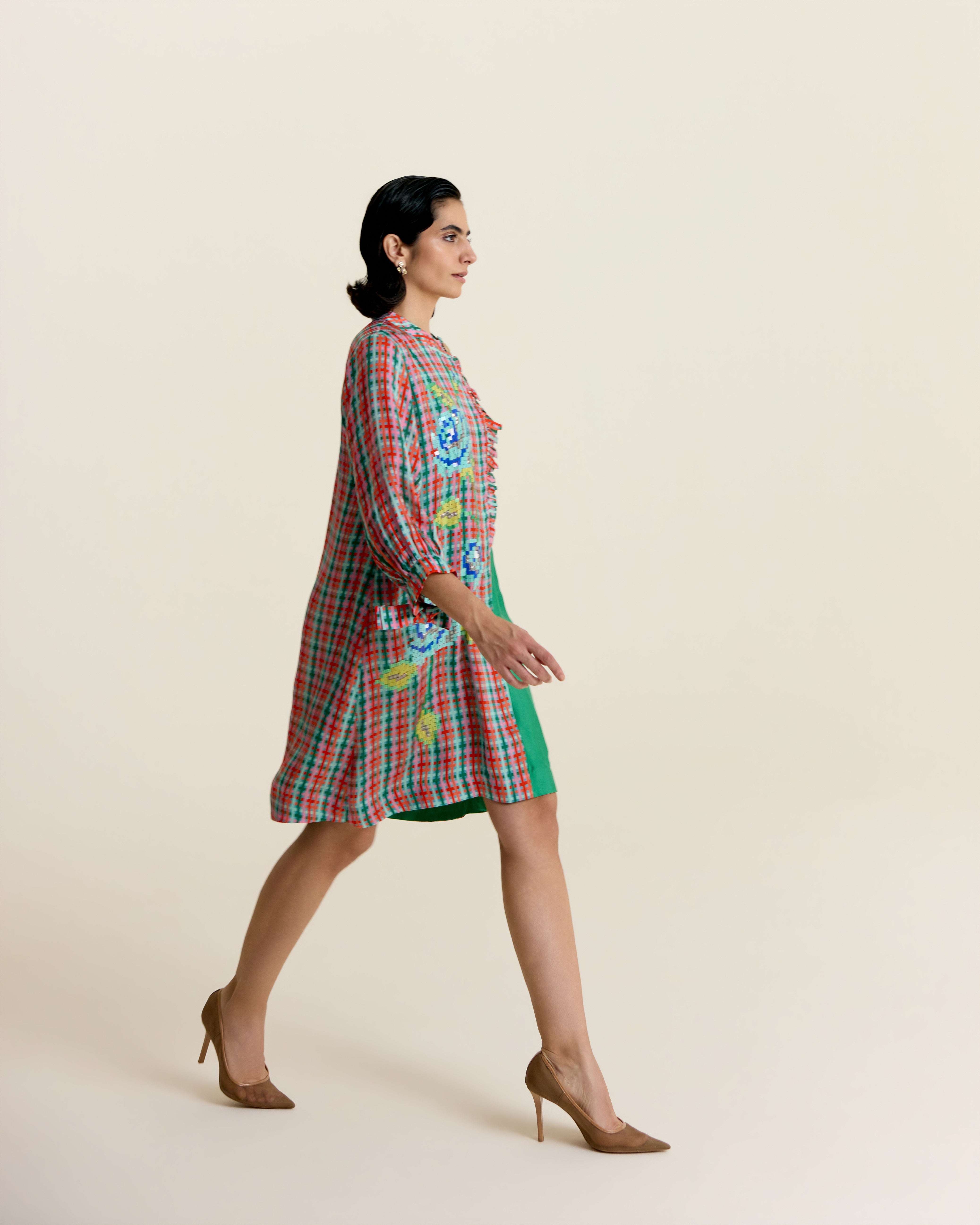 MINT FRILL SHIRT DRESS