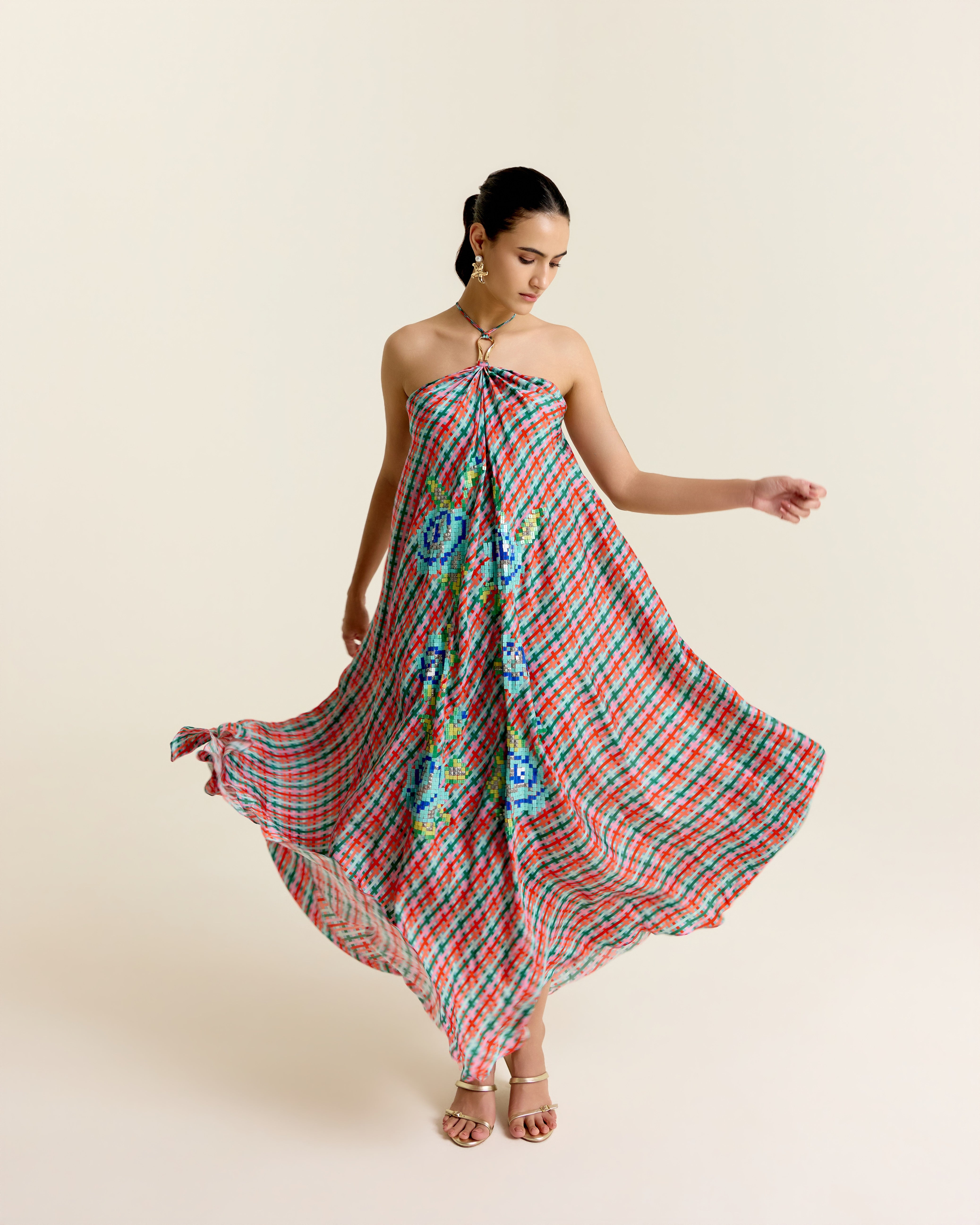 MINT HAULTER DRESS