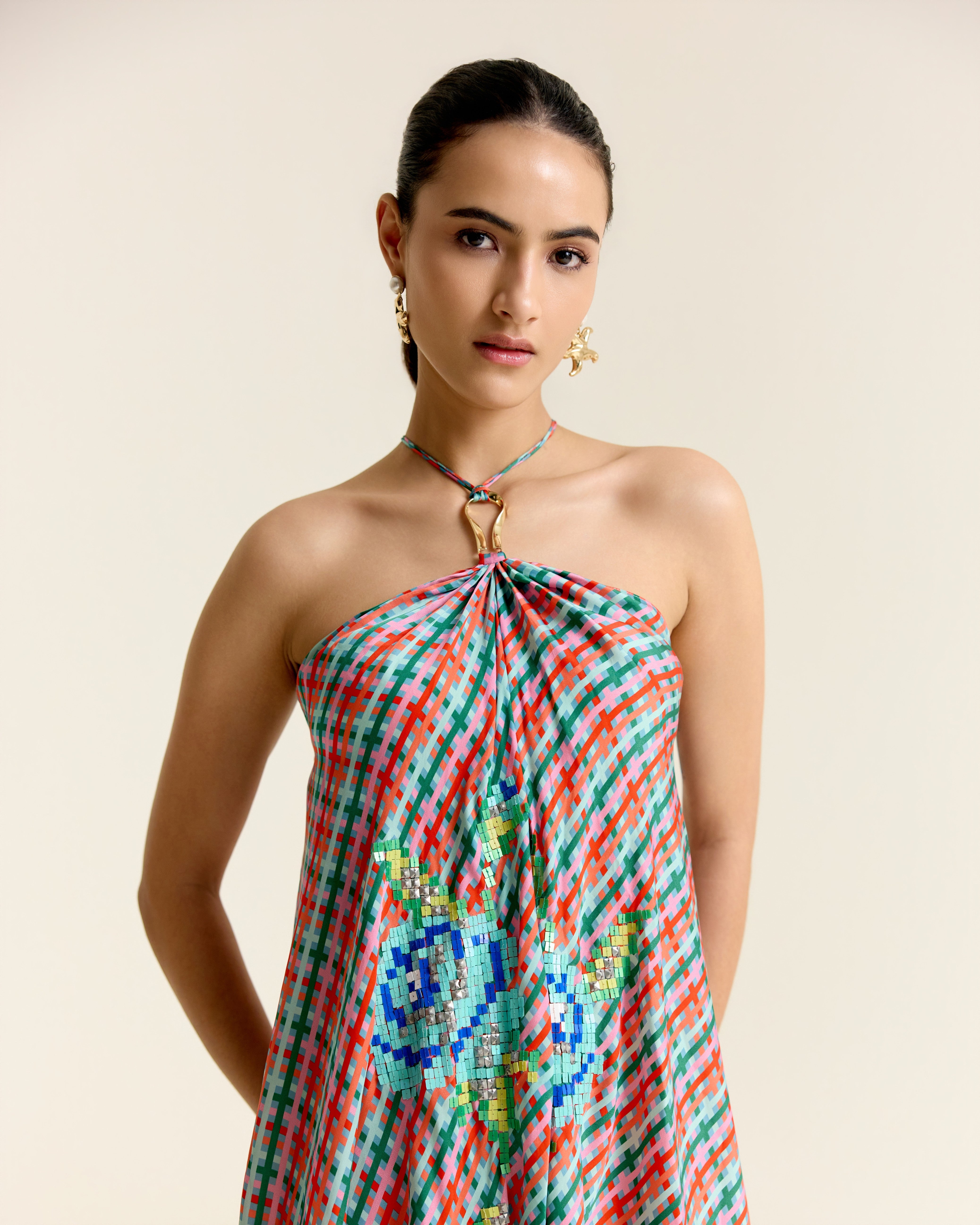 MINT HAULTER DRESS