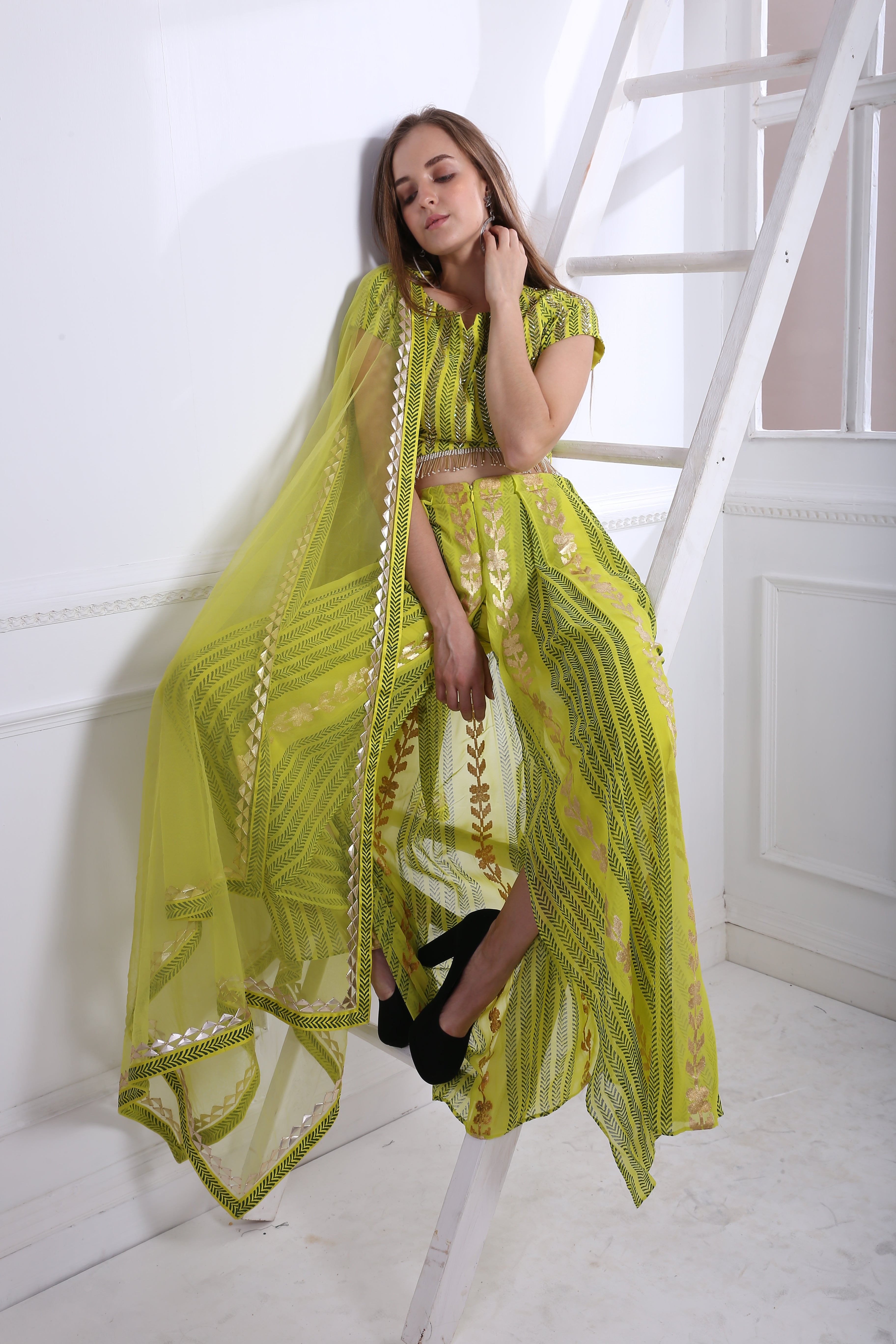 LIME GRASS TROUSER DRAPE CO-ORD