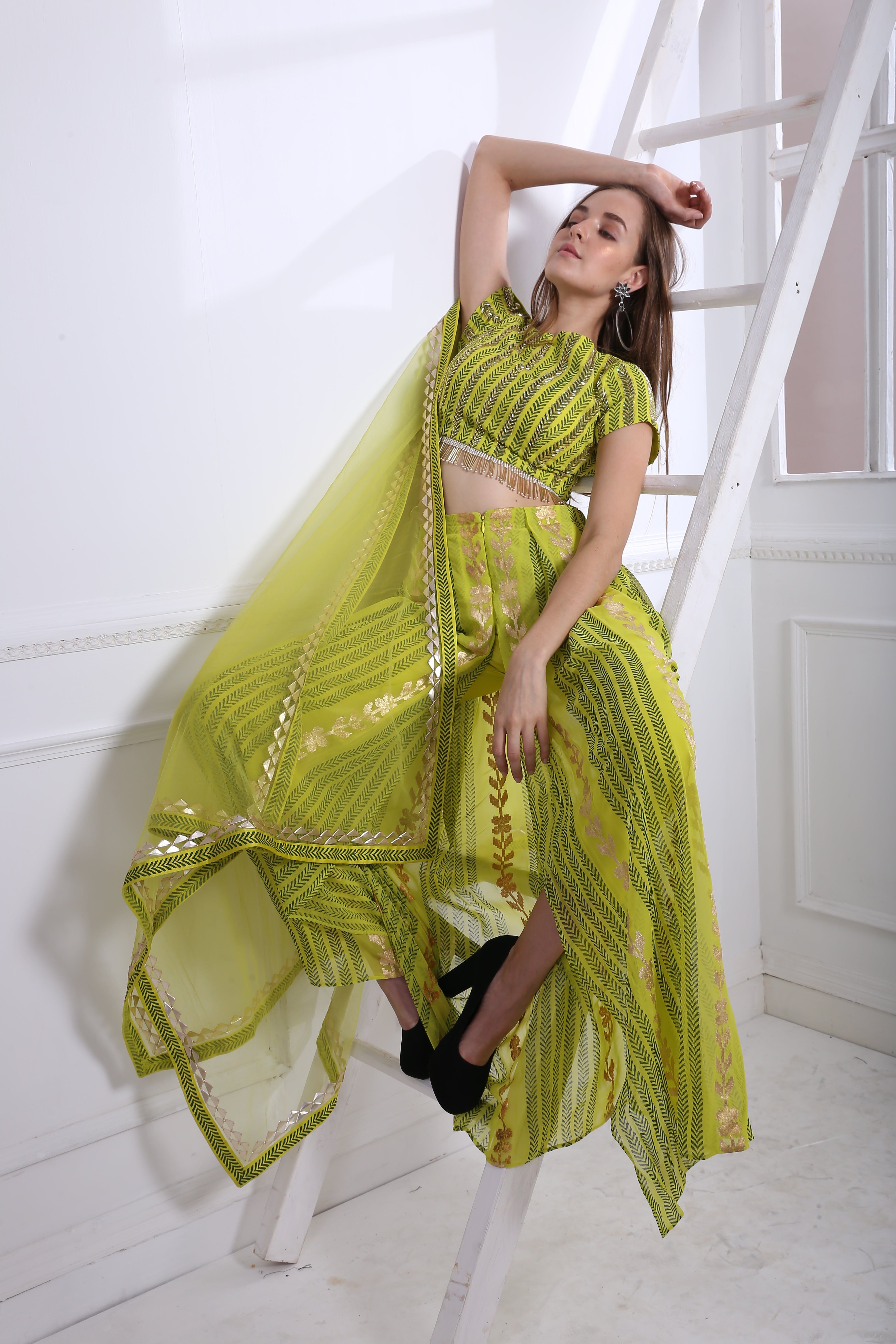 LIME GRASS TROUSER DRAPE CO-ORD