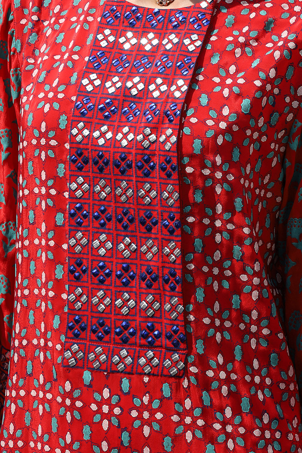 RED STRAIGHT KURTA