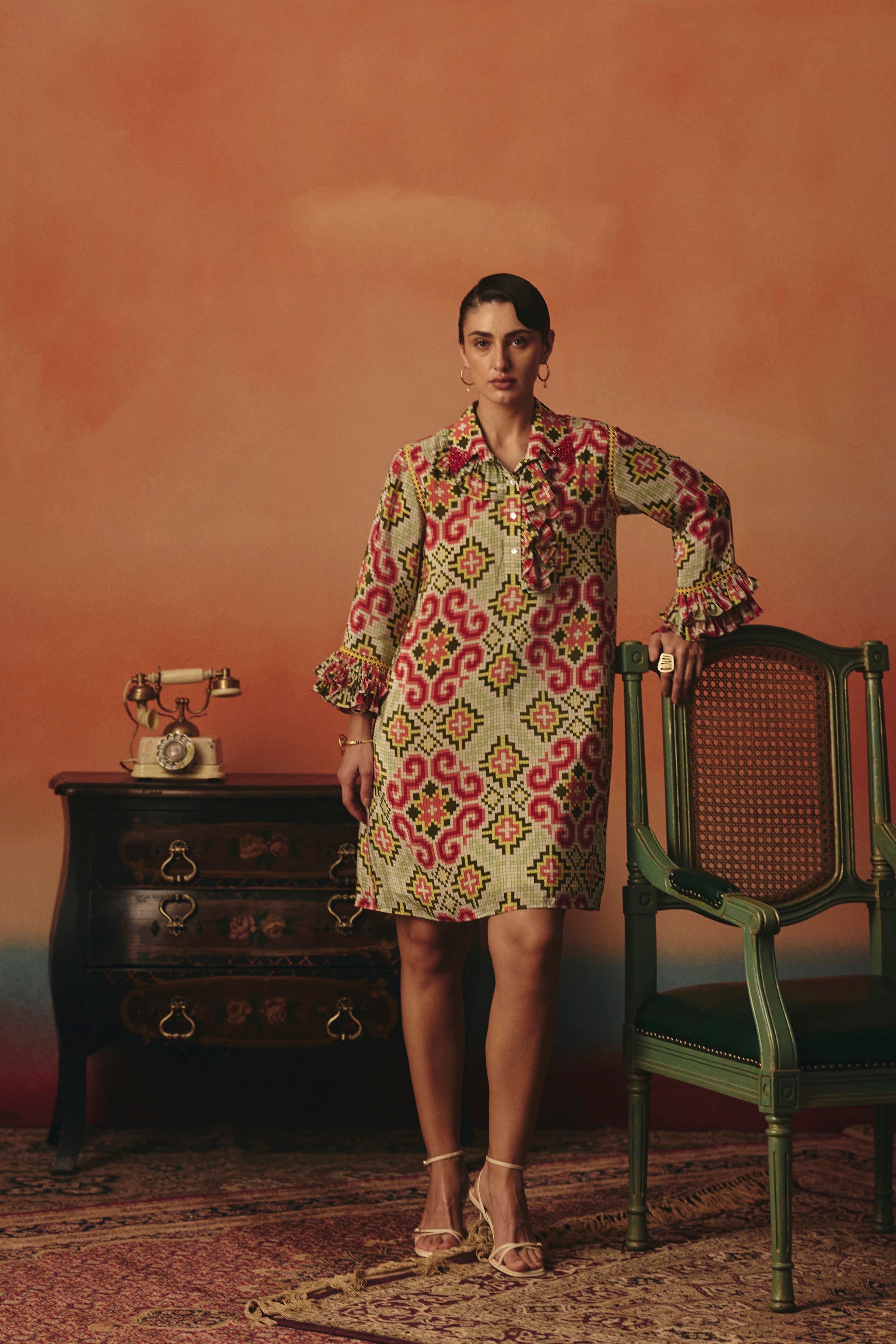 TARA FRILL DRESS