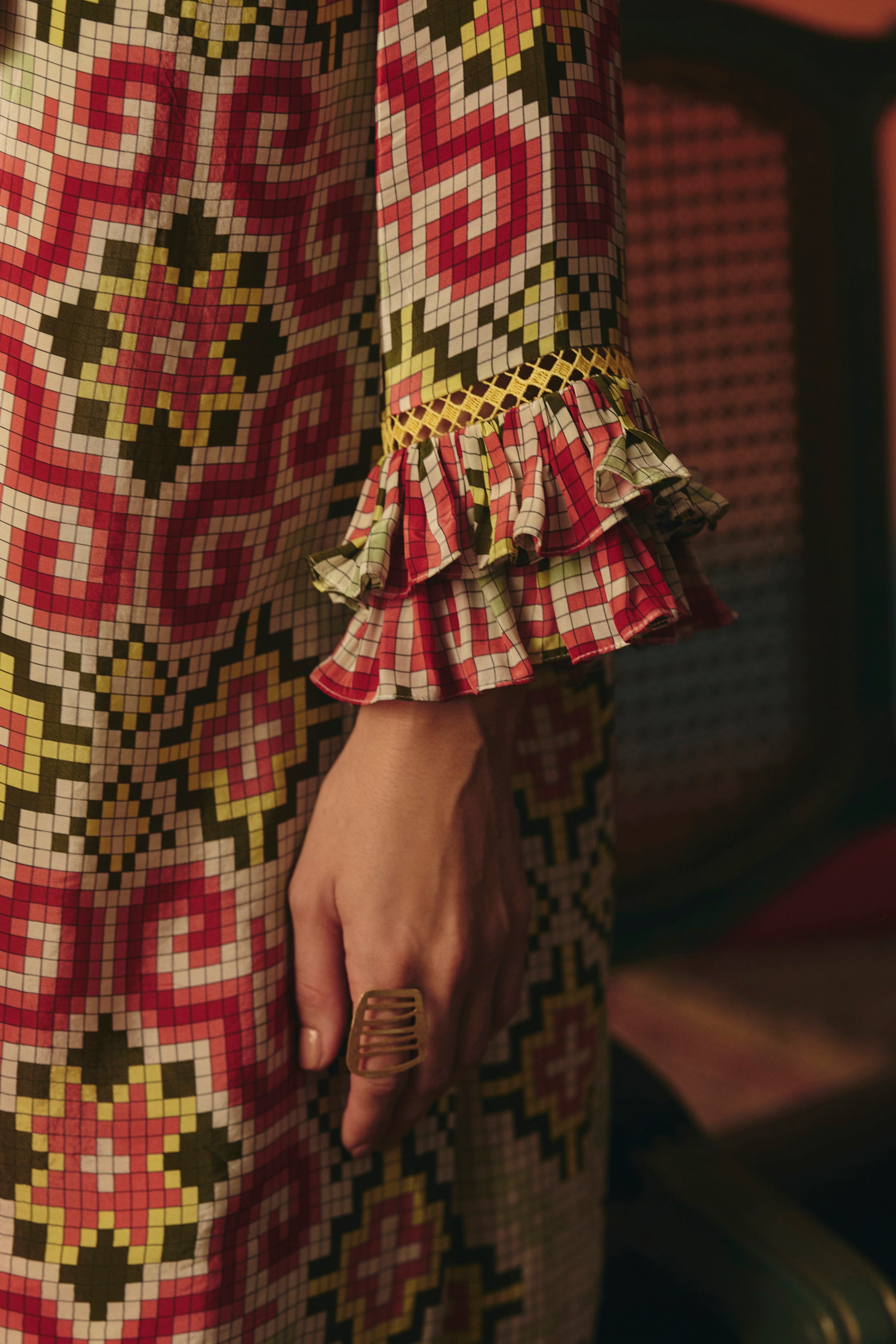 TARA FRILL DRESS