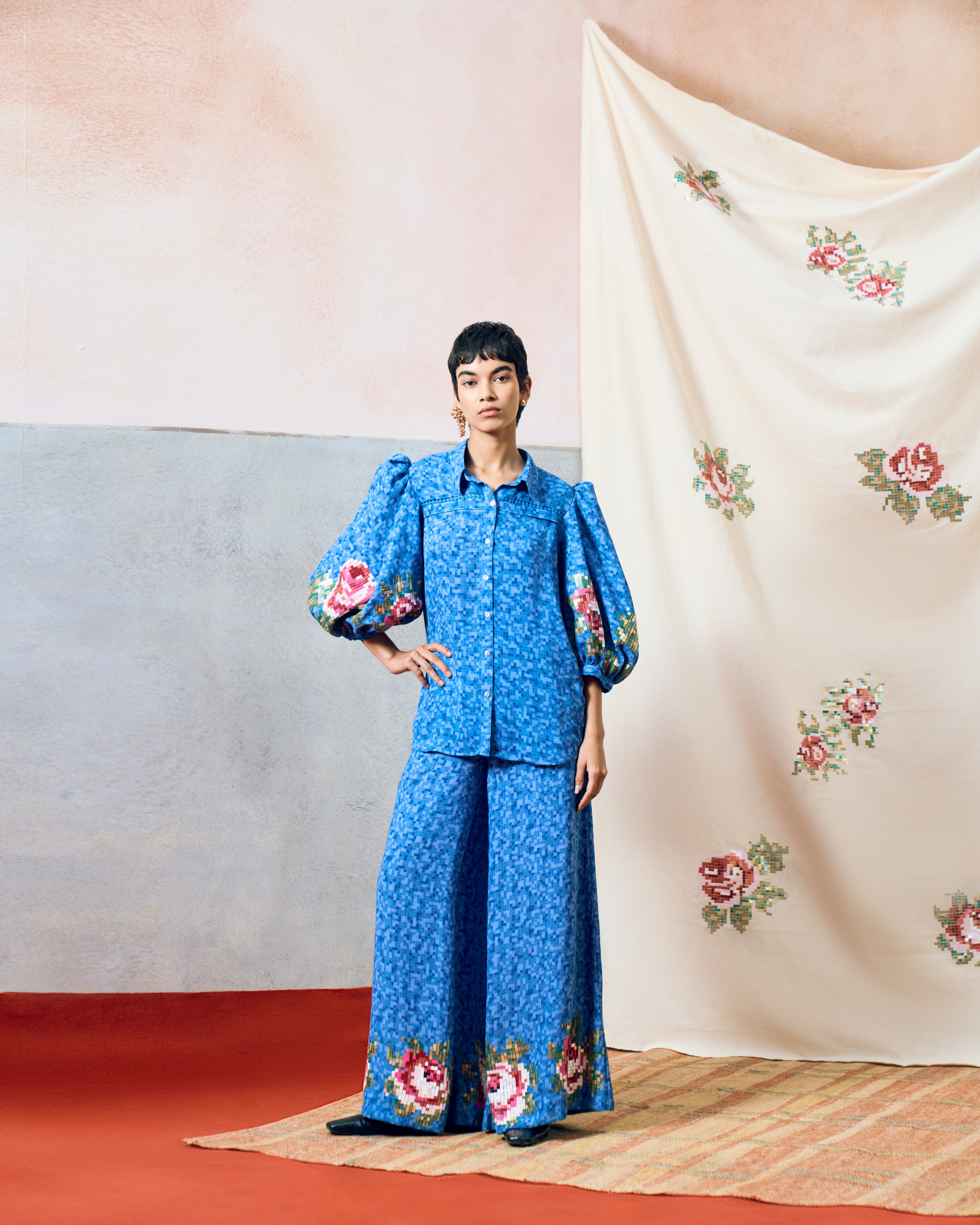 CAPRI BALLOON SHIRT BLUE