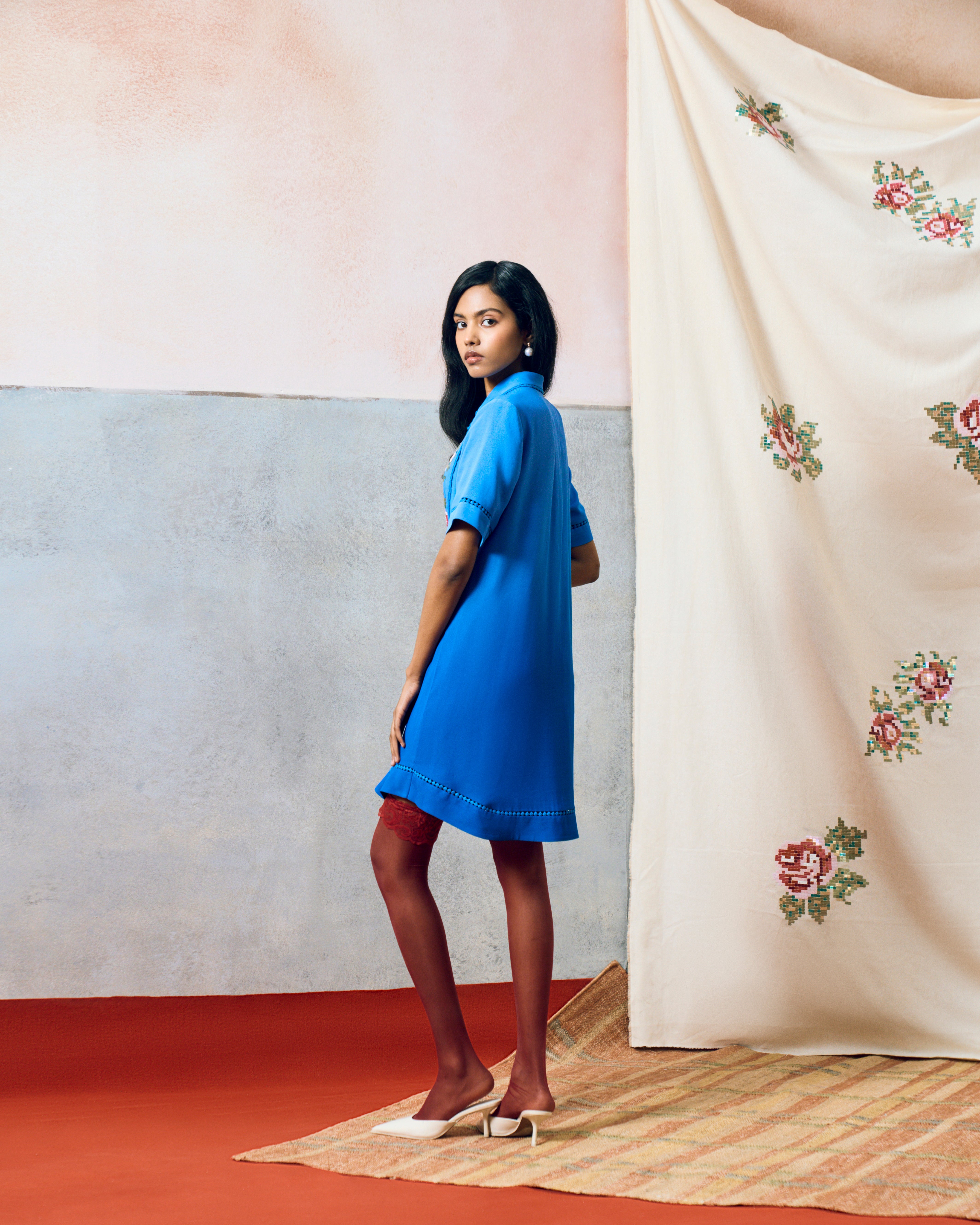 PONZA SHIRT DRESS BLUE