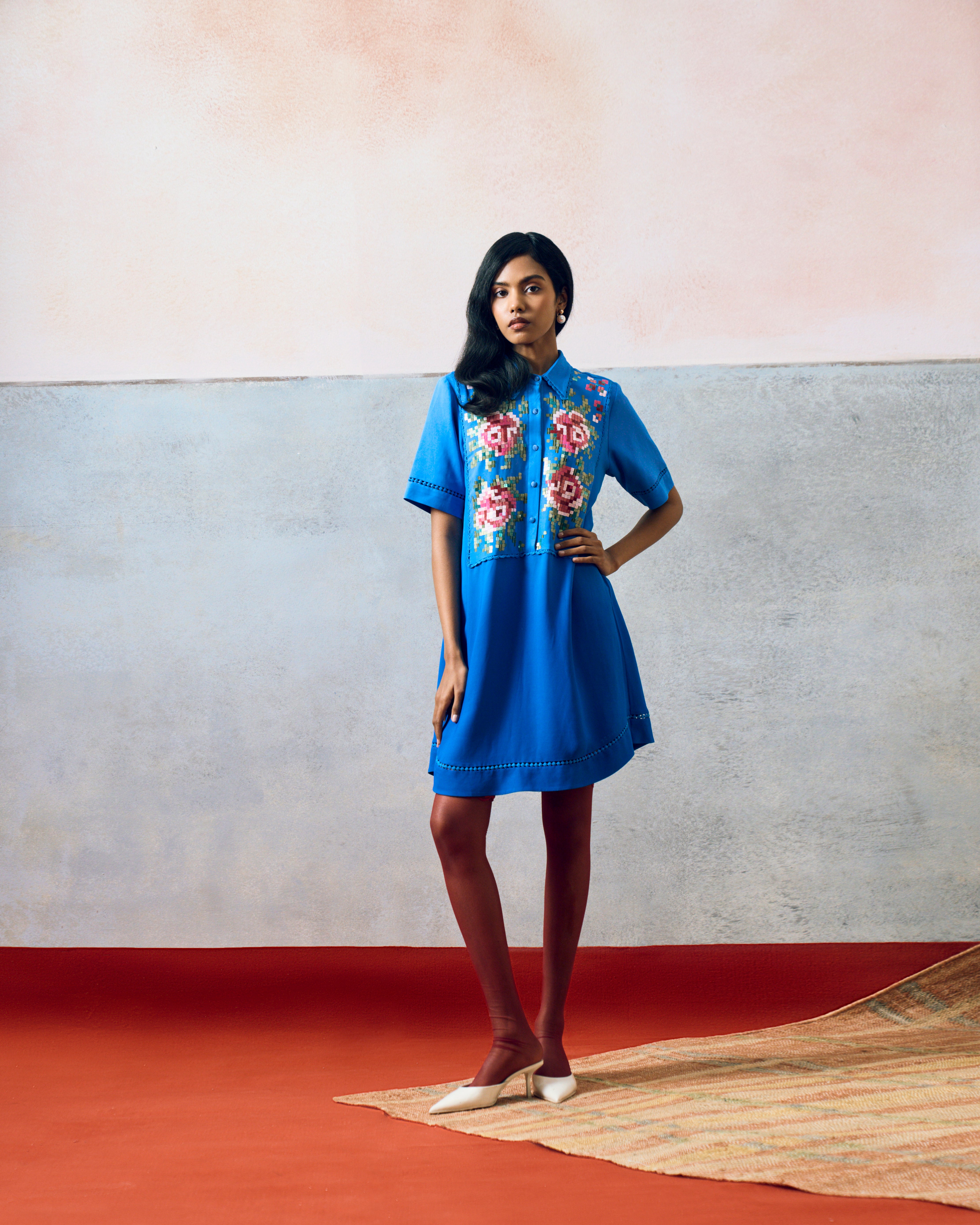 PONZA SHIRT DRESS BLUE