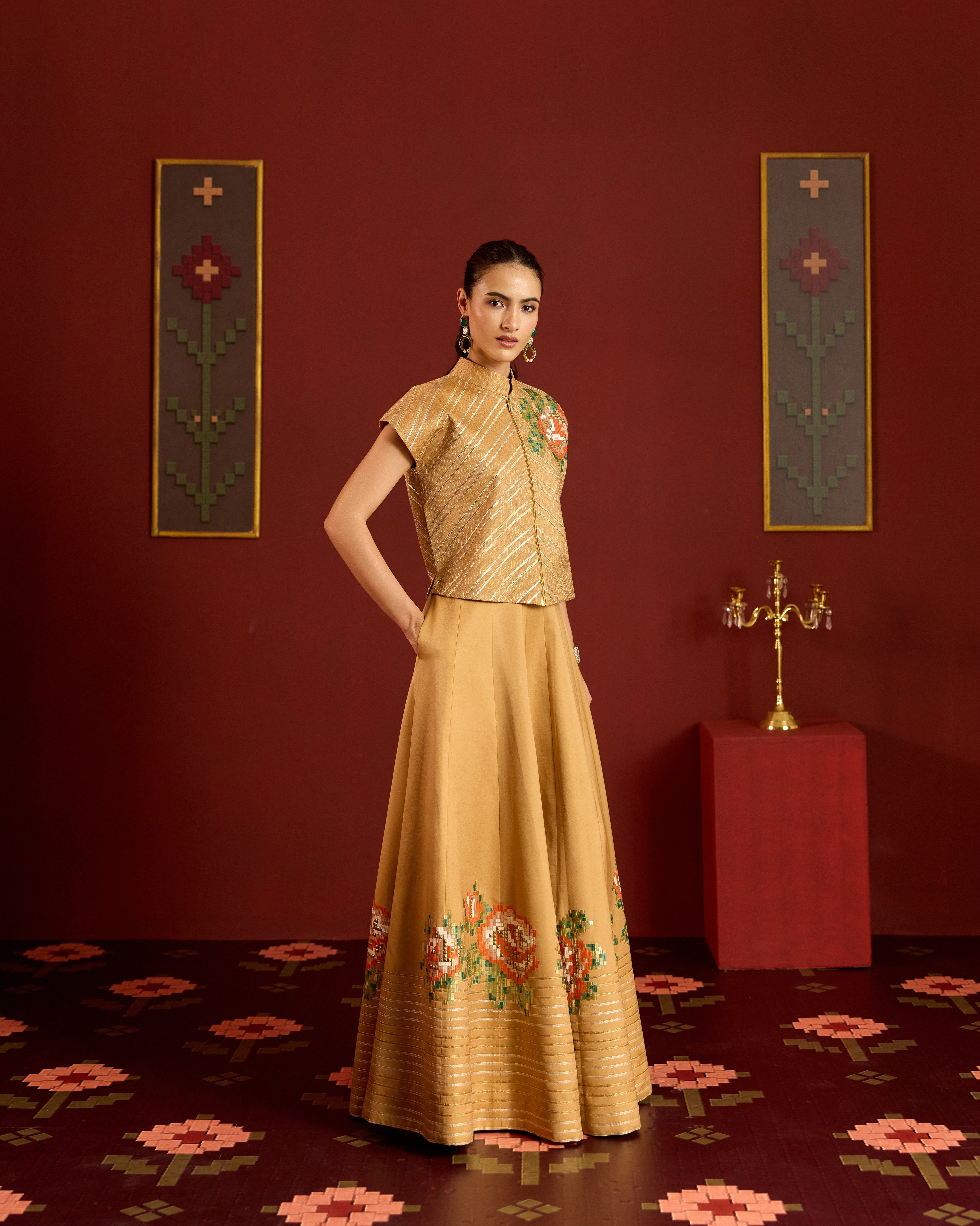 GOLD GOTA LEHNGA