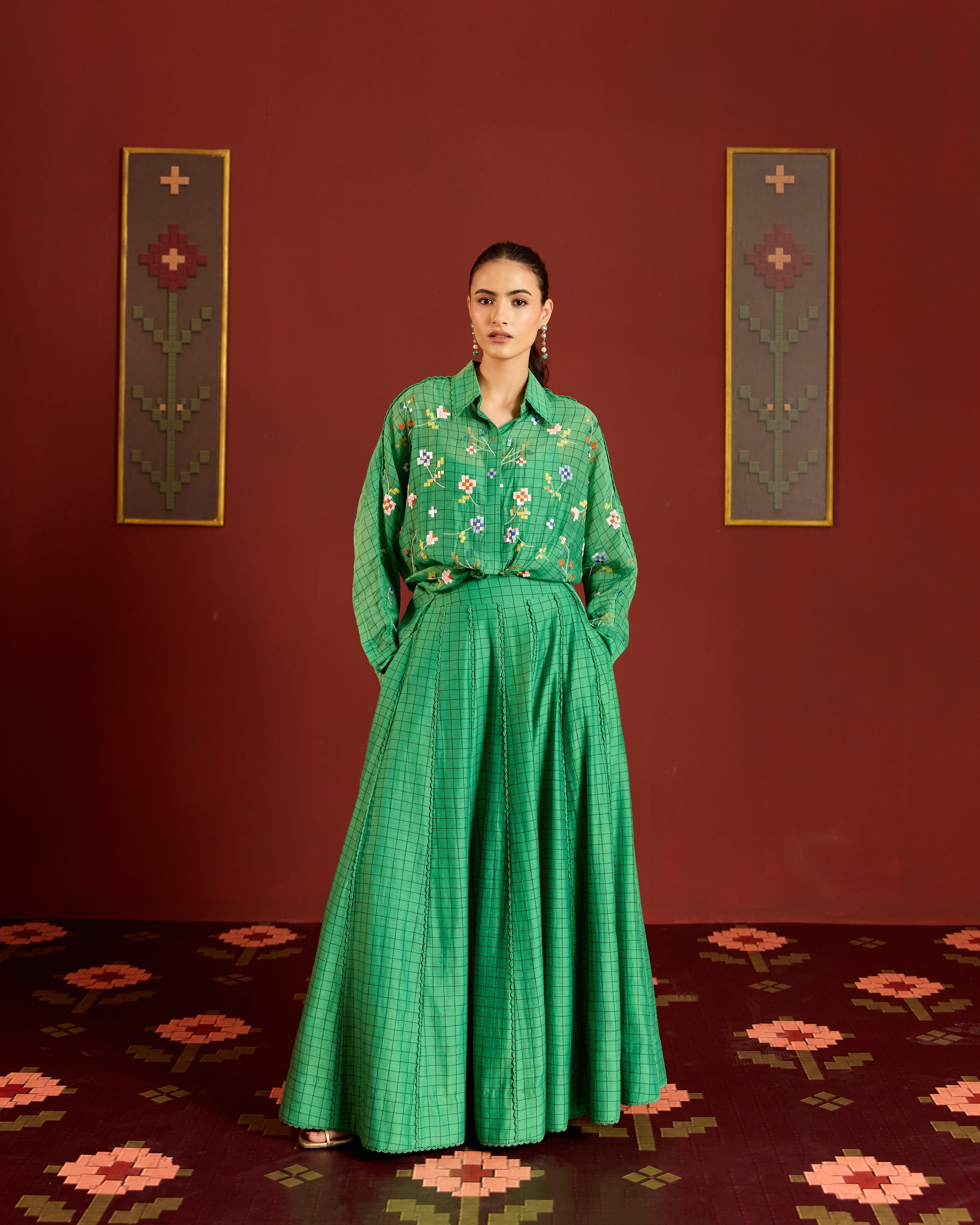 GREEN JAAL KIMONO