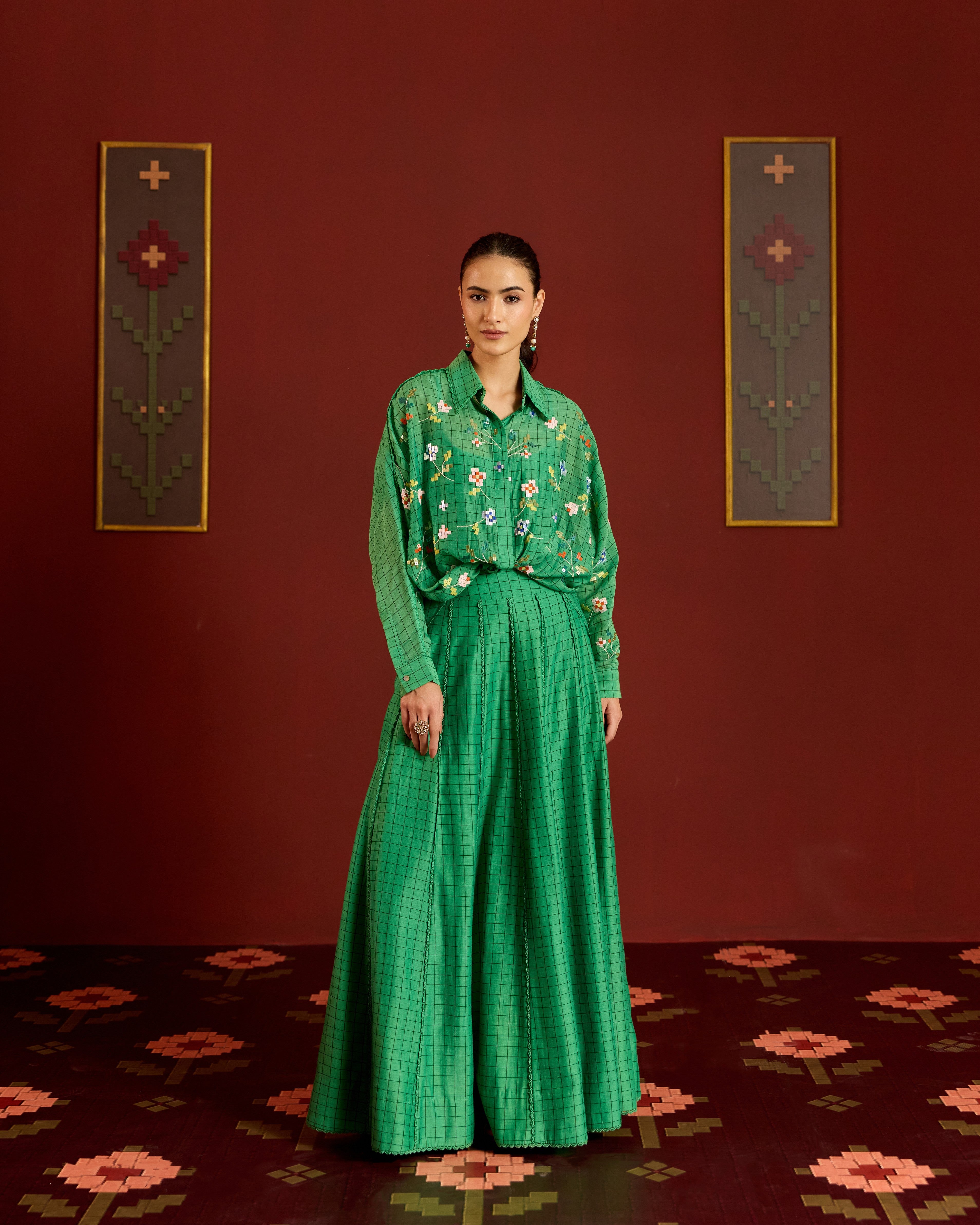 GREEN JAAL KIMONO