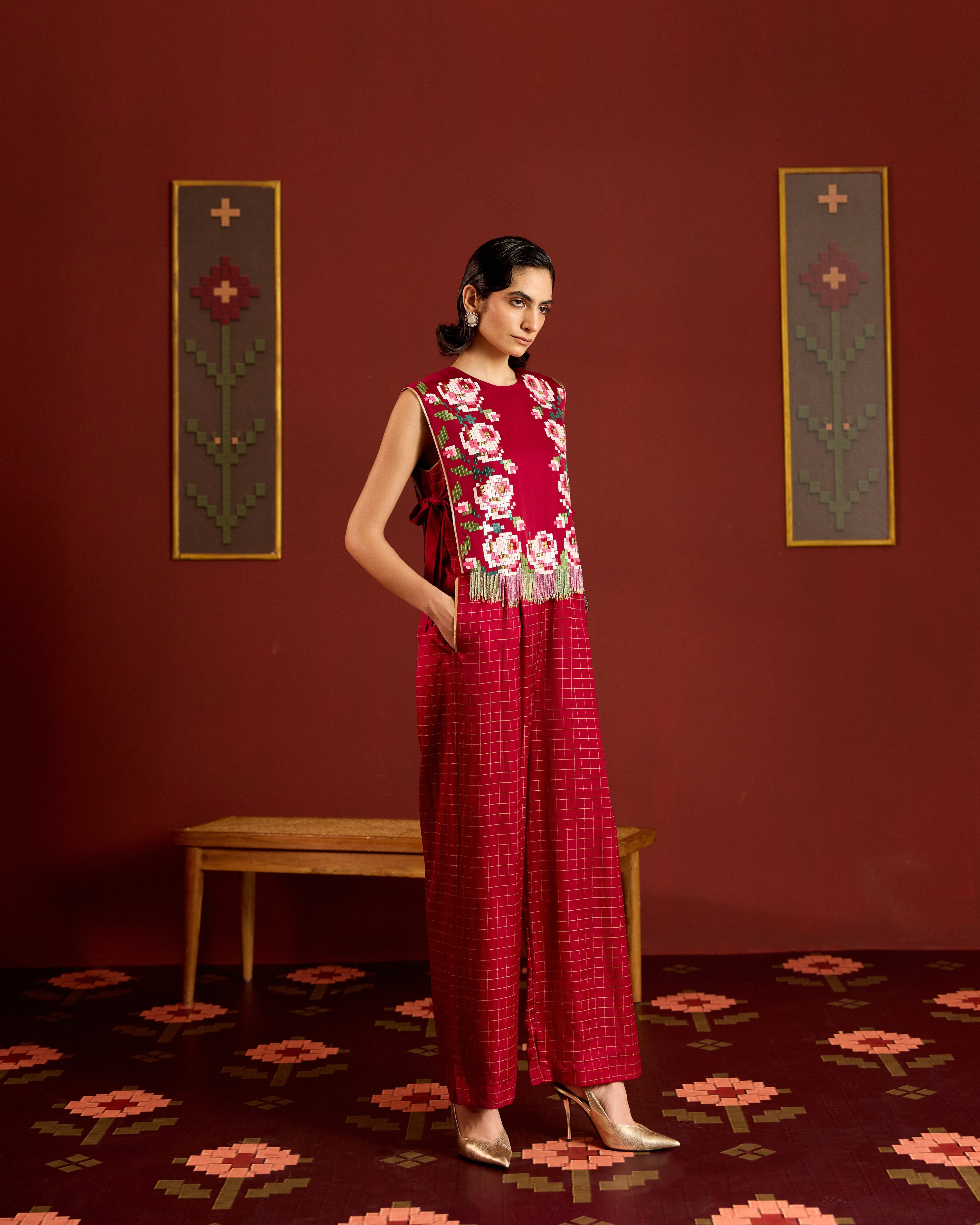 MAROON JUMPSUIT