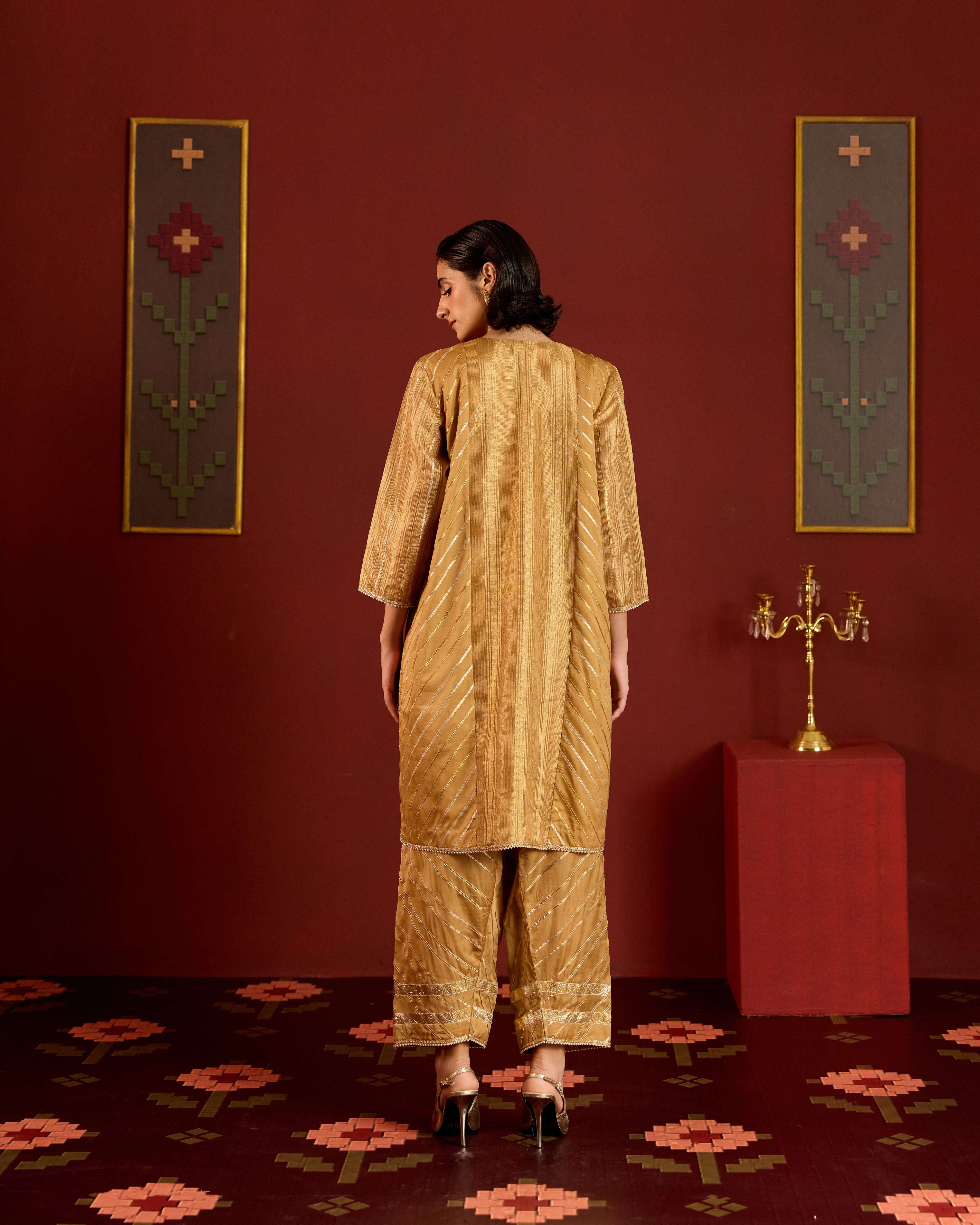 GOLD GOTA KURTA SET