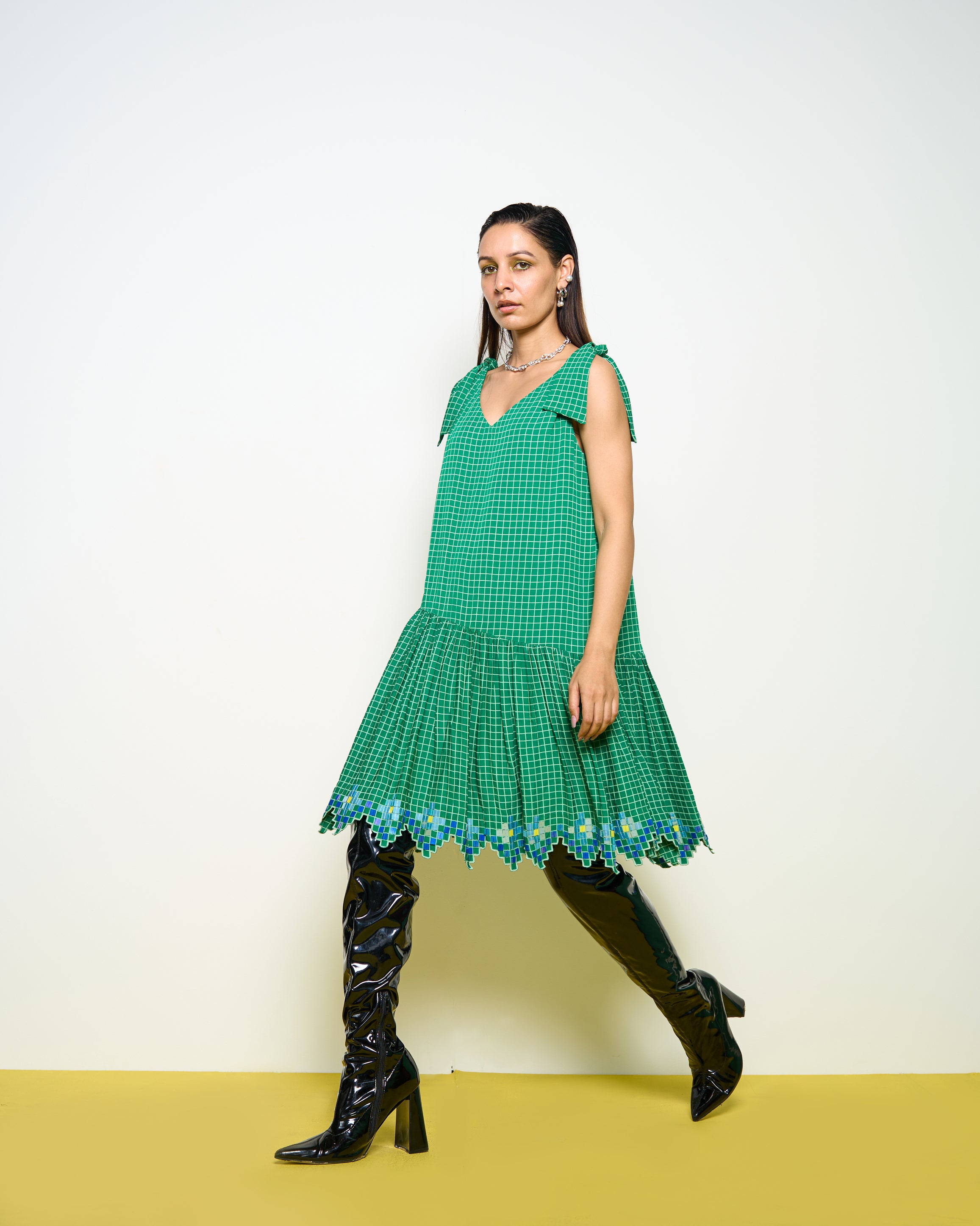 Green Honeycomb Dress