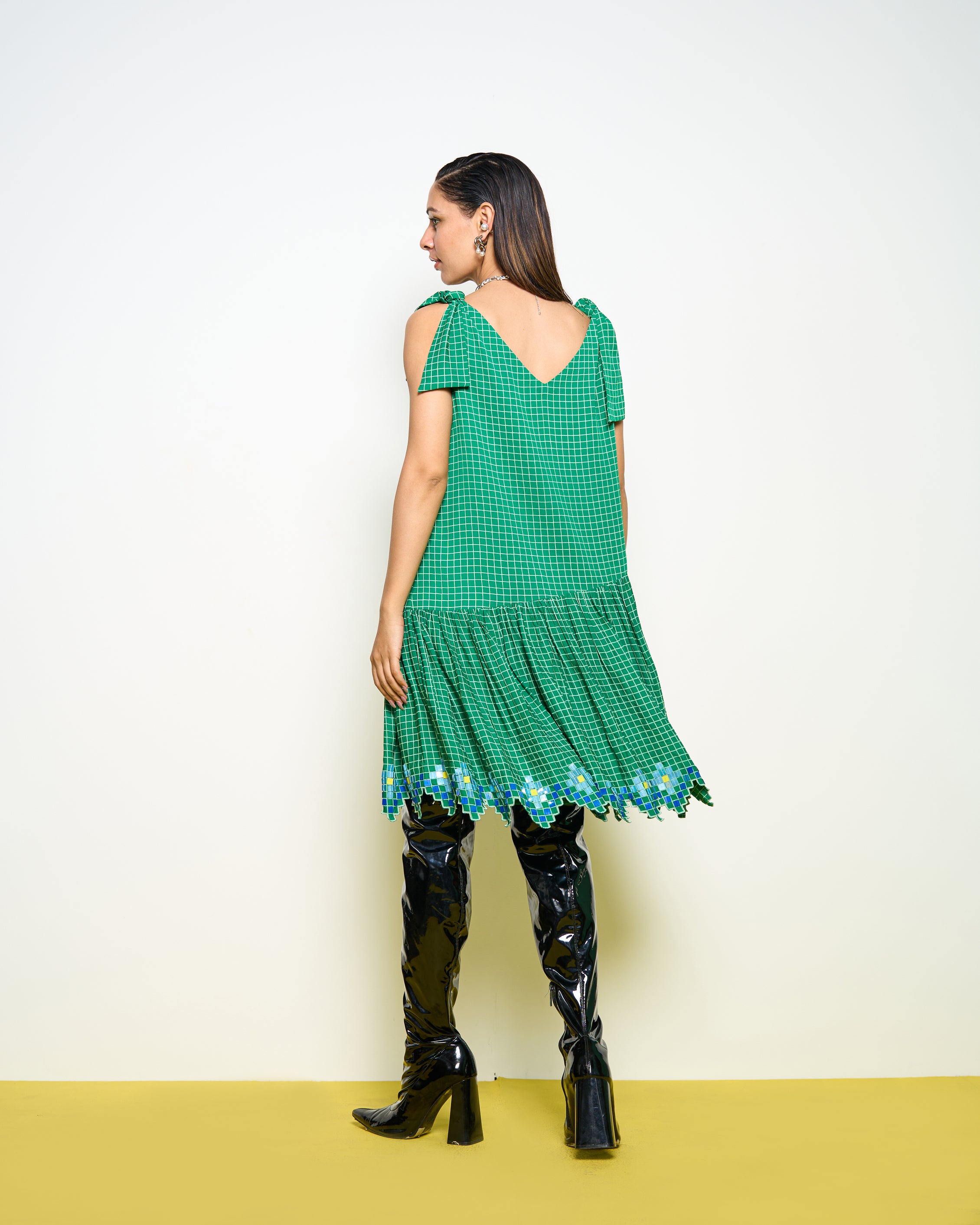 Green Honeycomb Dress