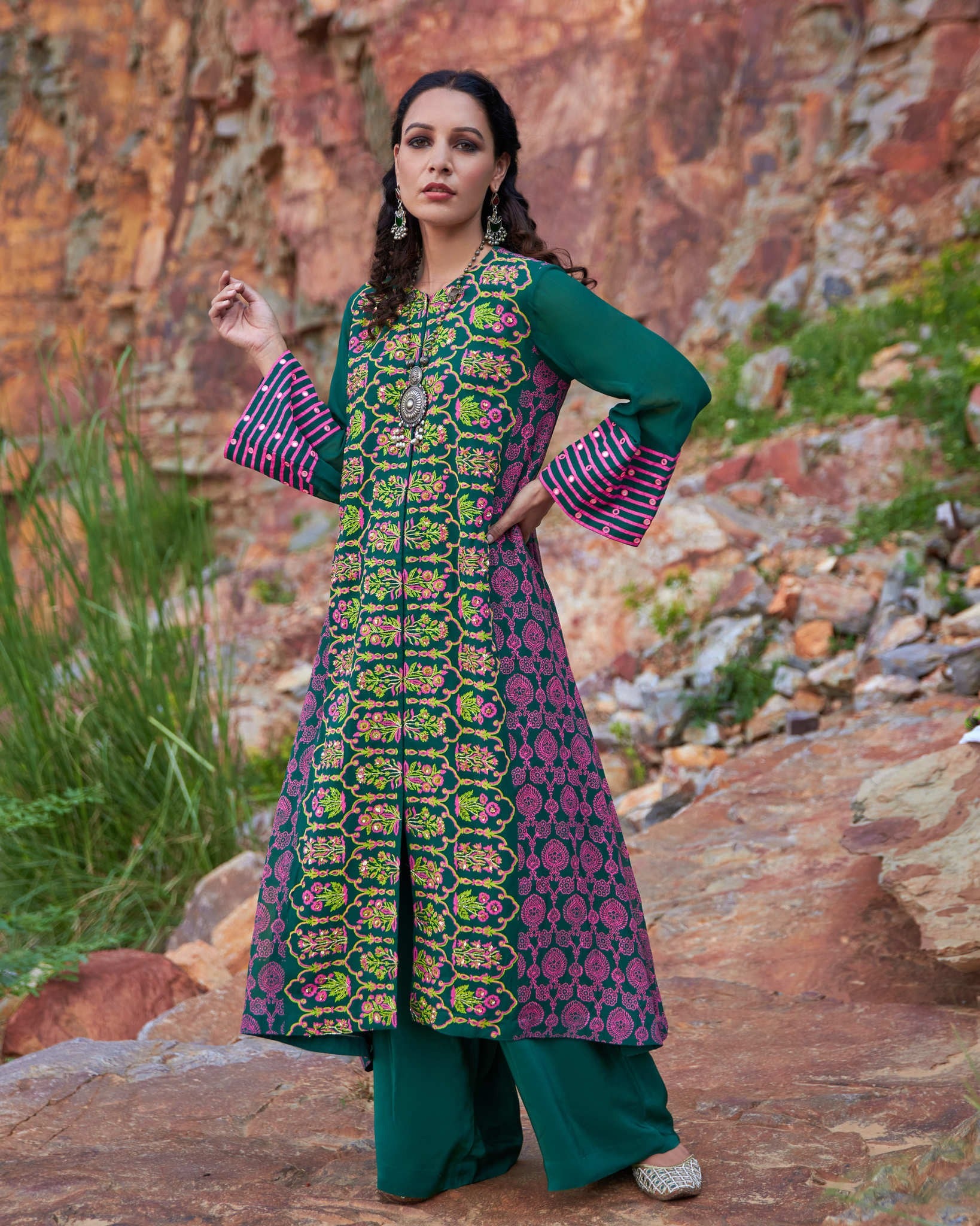 EMERALD MEHRAAB A-LINE KURTA SET