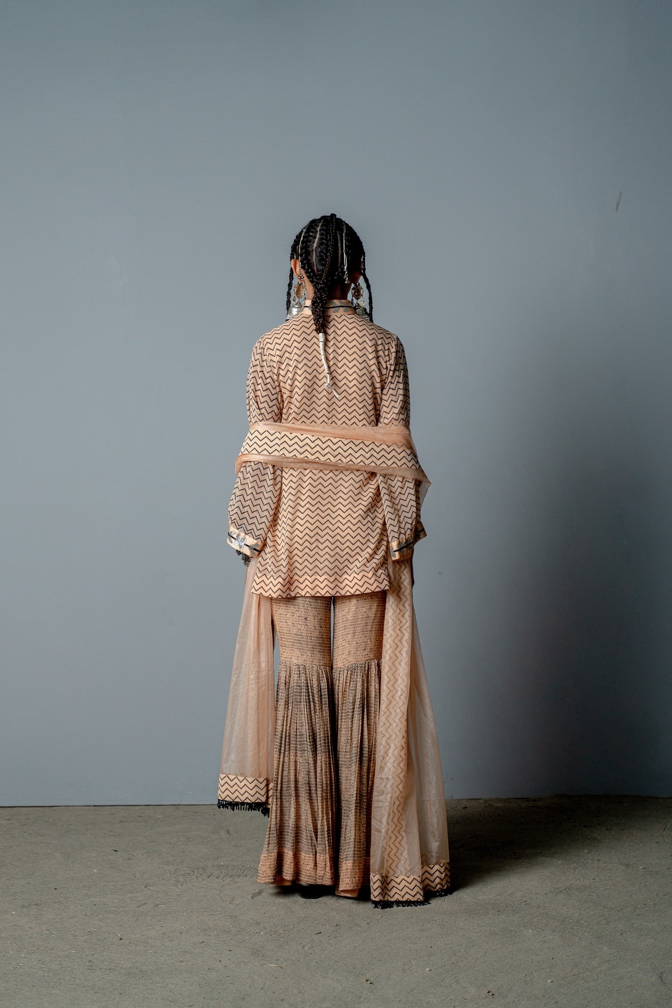 NUDE ZIG ZAG SHARARA