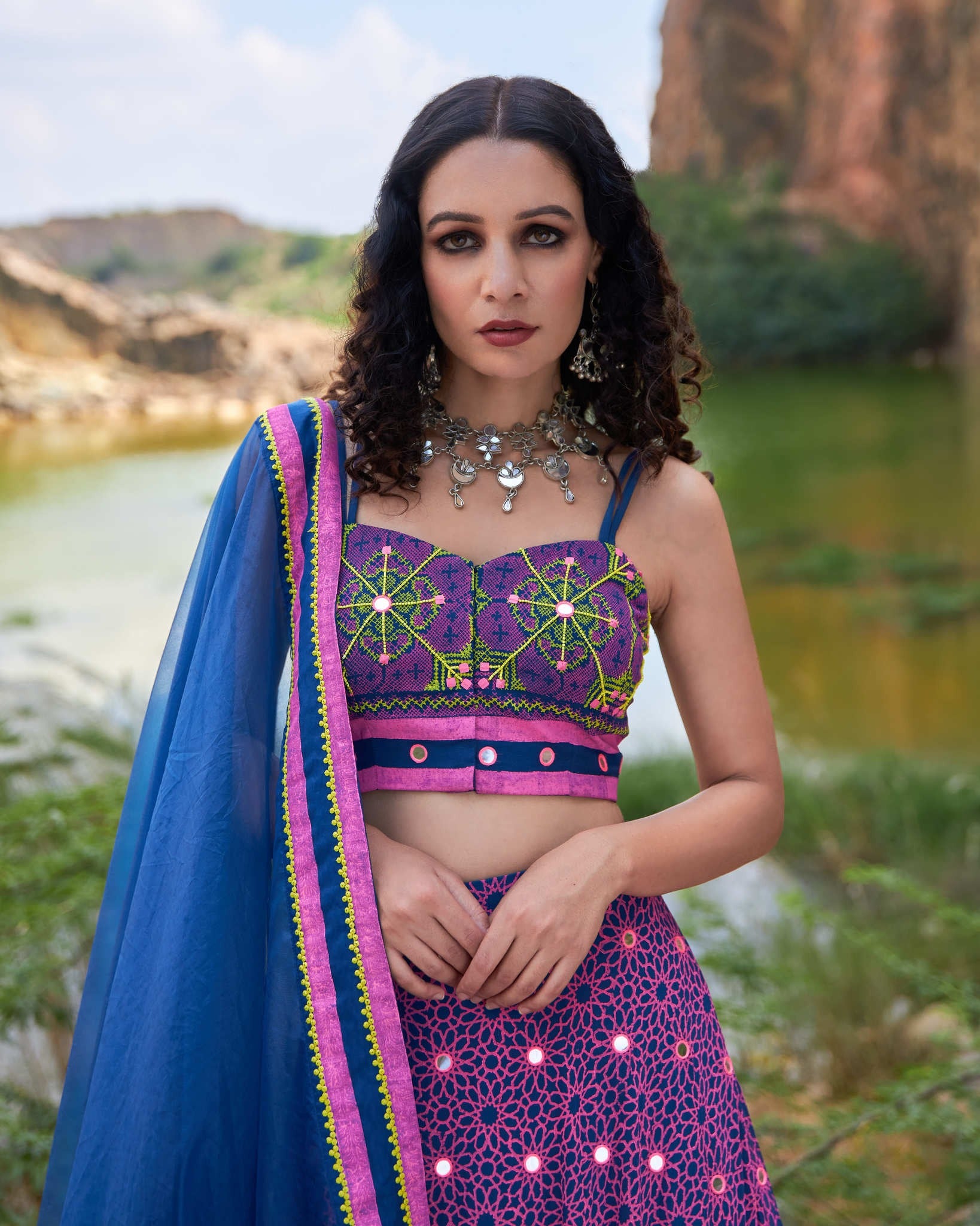 KUTCH BLUE JAAL LEHNGA SET