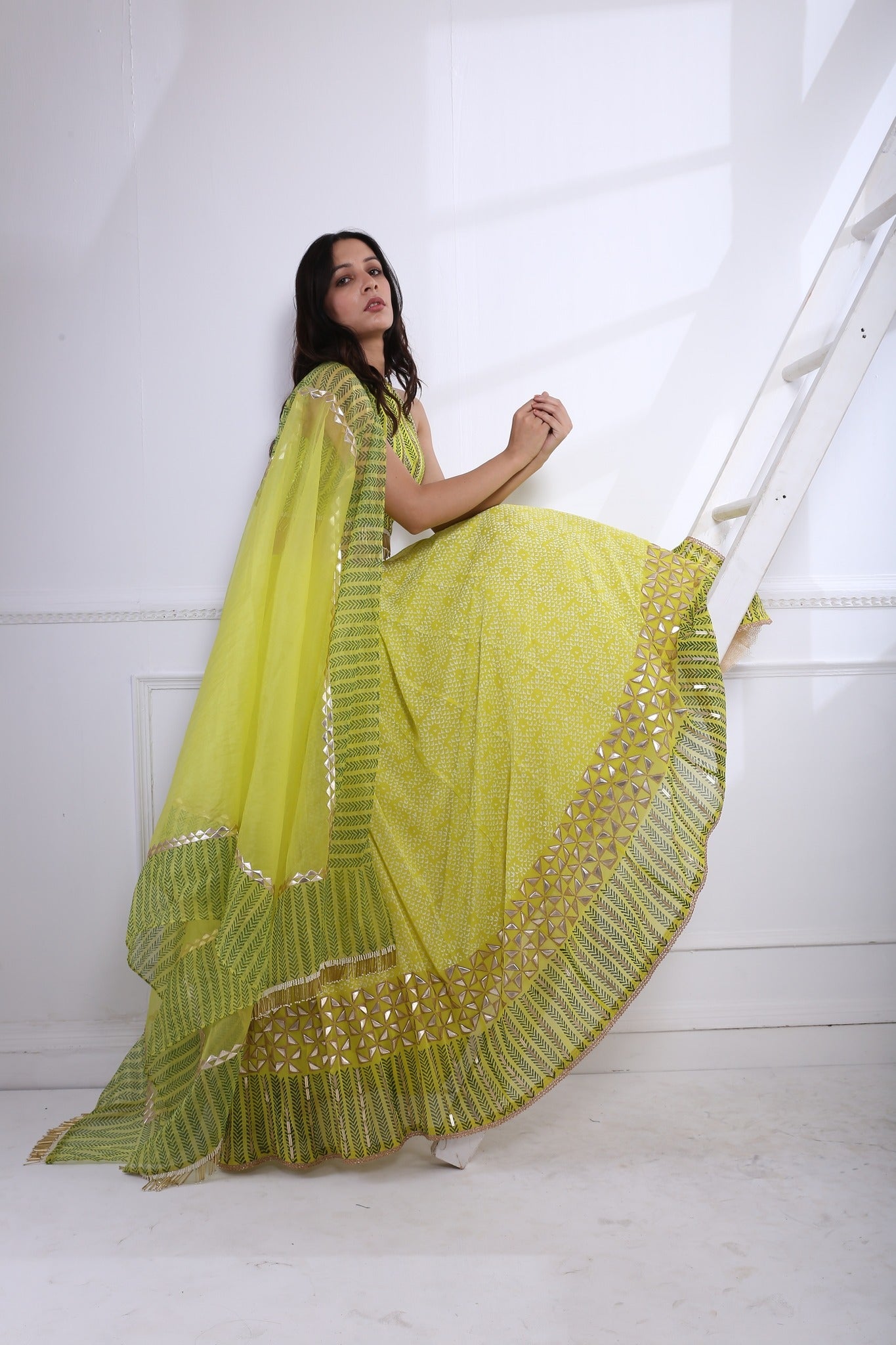 LIME GRASS LEHNGA