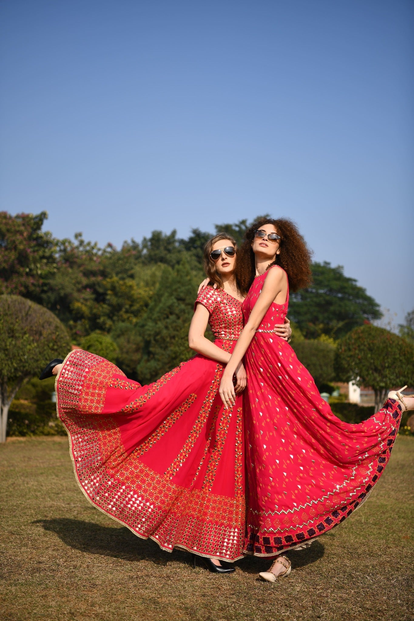 Floating shapes anarkali