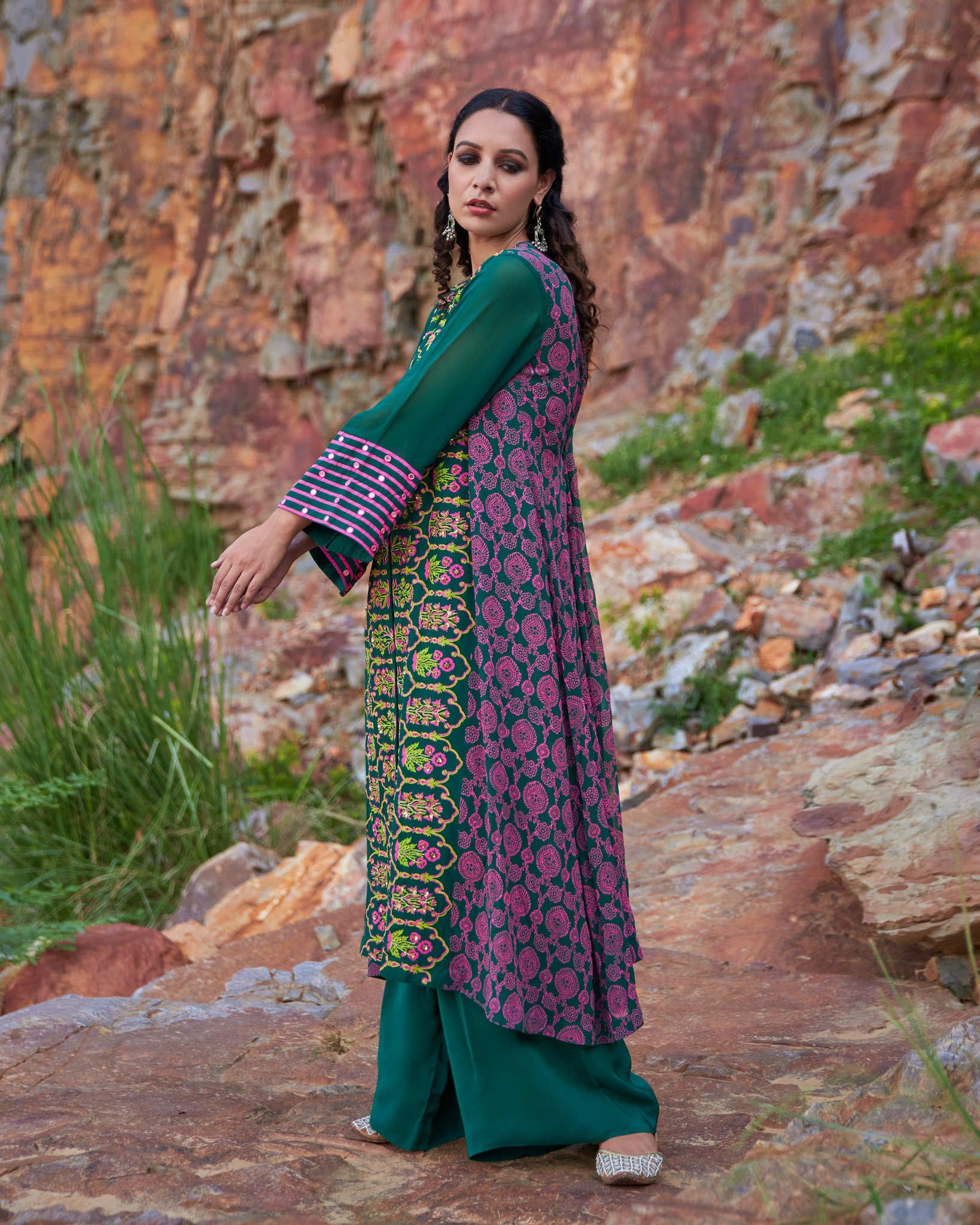 EMERALD MEHRAAB A-LINE KURTA SET