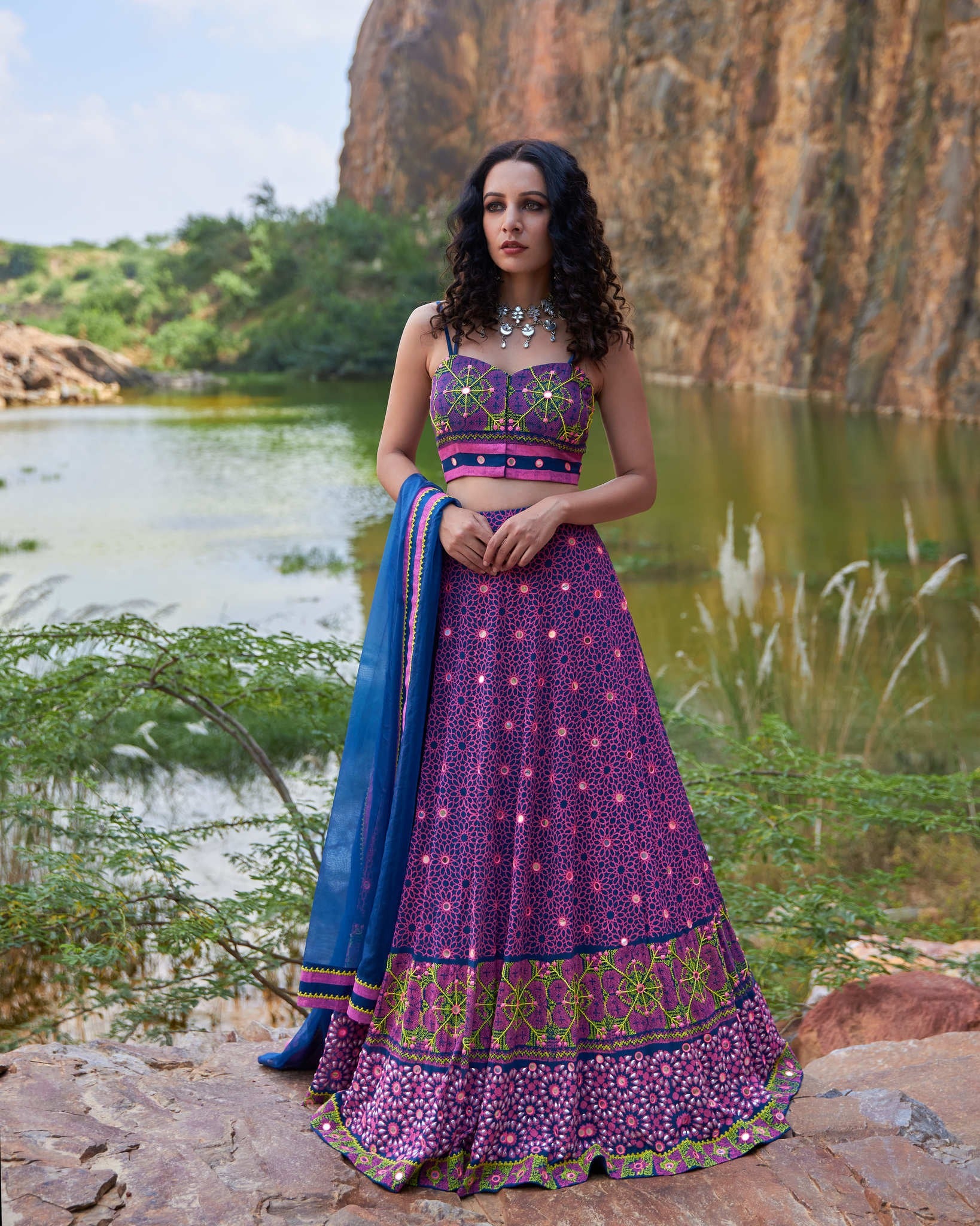 KUTCH BLUE JAAL LEHNGA SET