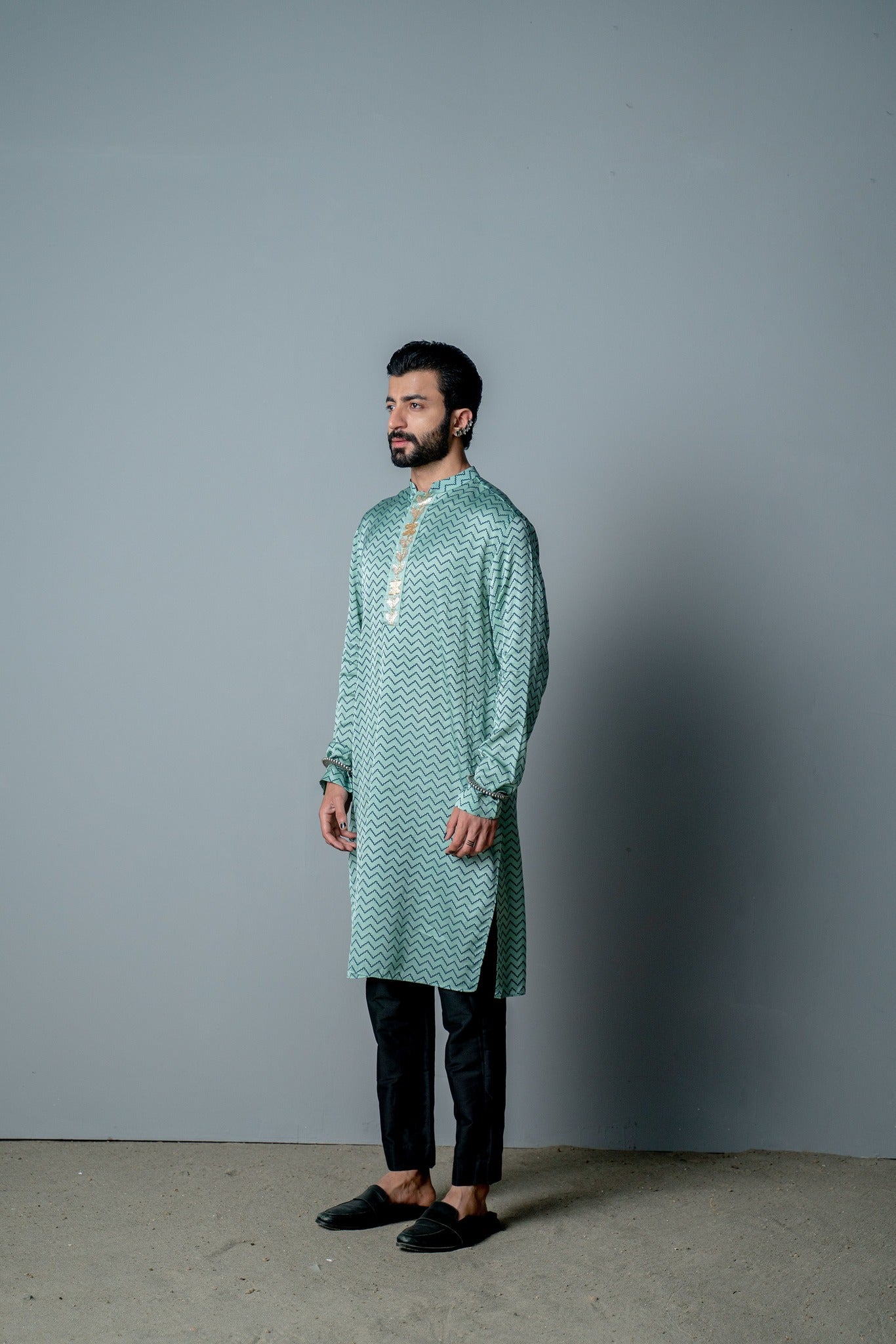 AQUA ZIG ZAG KURTA SET